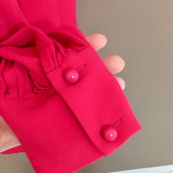 Kate Spade Red Bow Neck-Tie Blouse - Picture 7 of 8
